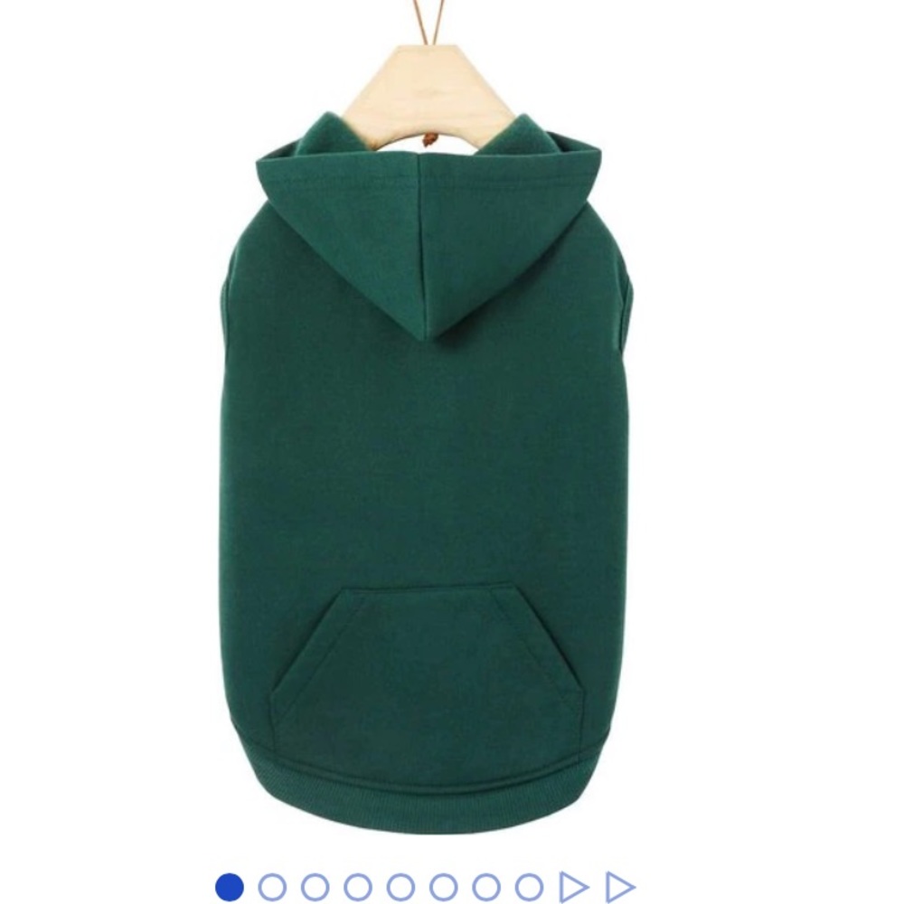 XL hunter green dog hoodie